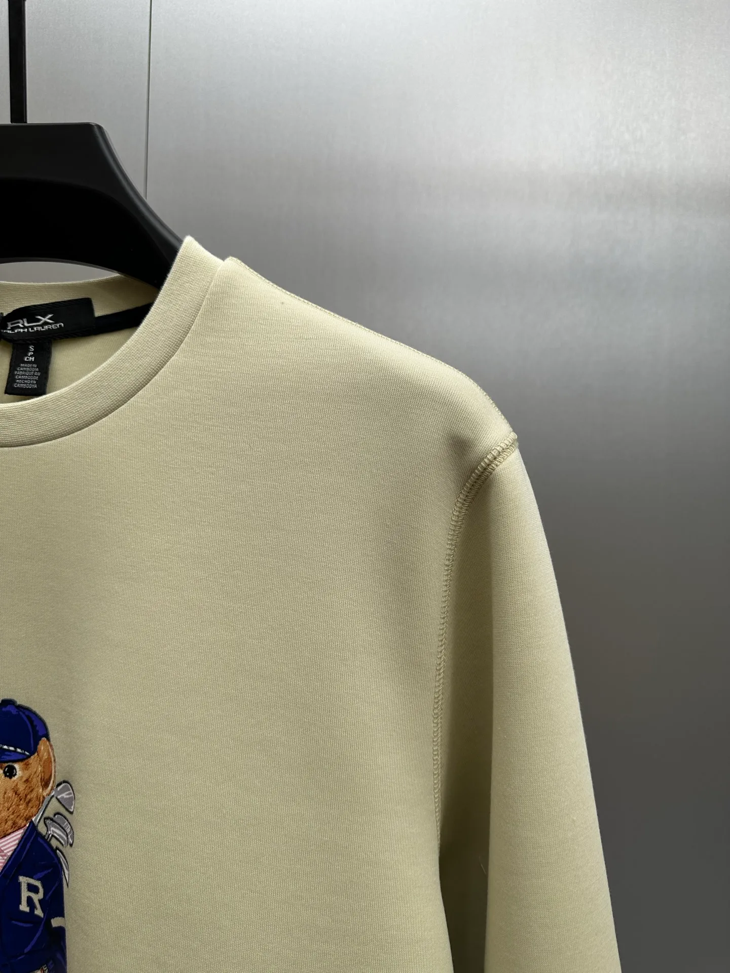 P340 Ralph Lauren/Polo 25ss new Bear pattern double-sided knitted moisture-wicking round neck long-sleeved sweatshirt with bear embroidery on the chest, men's high version size: S M L XL